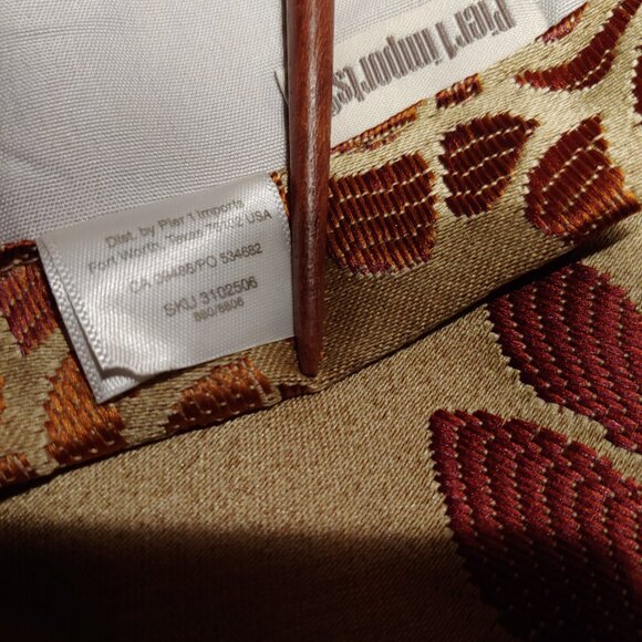 Pier 1 Imports Satinated Floral Shimmery Lined Curtain Set 50x84" (2) - Picture 9 of 9